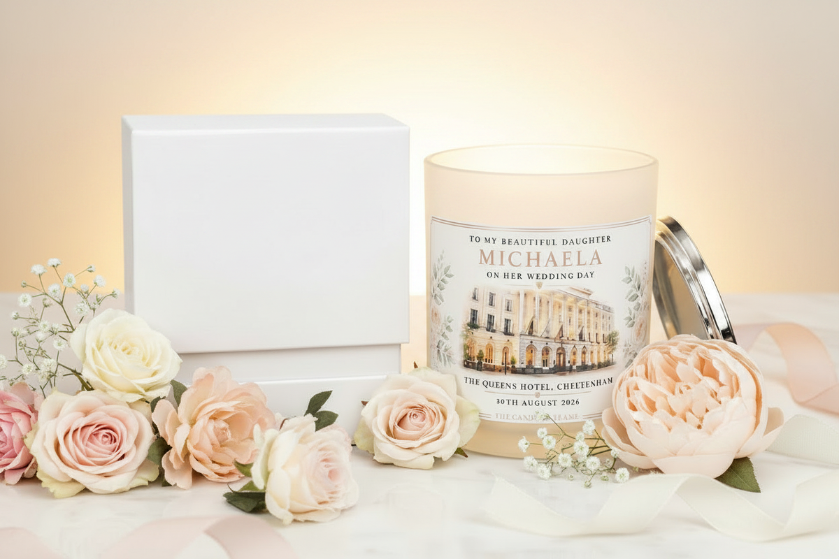 Wedding Candle with Yellow Glow Background