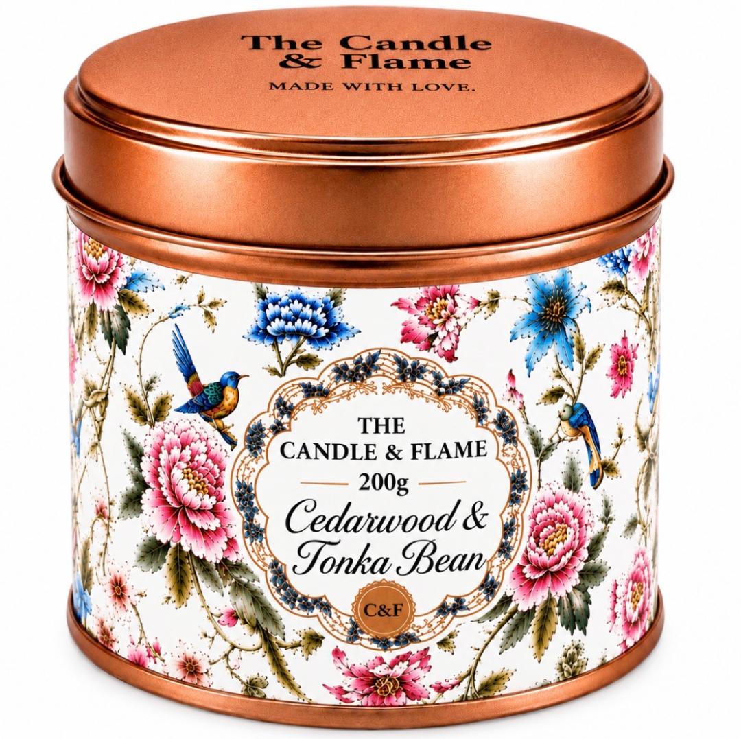 Cedarwood & Tonka Bean Scented Candle - 20cl/200g