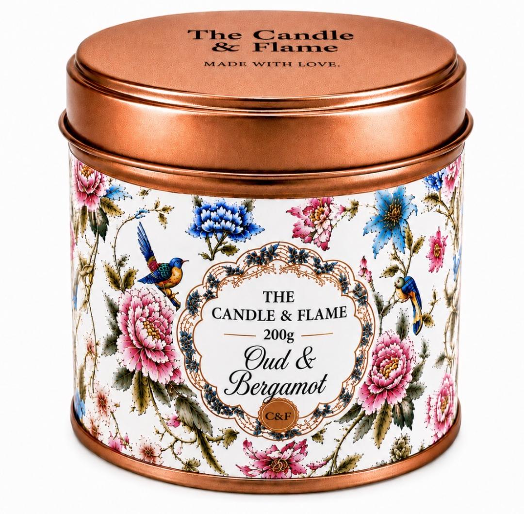Oud & Bergamot Scented Candle - 20cl/200g