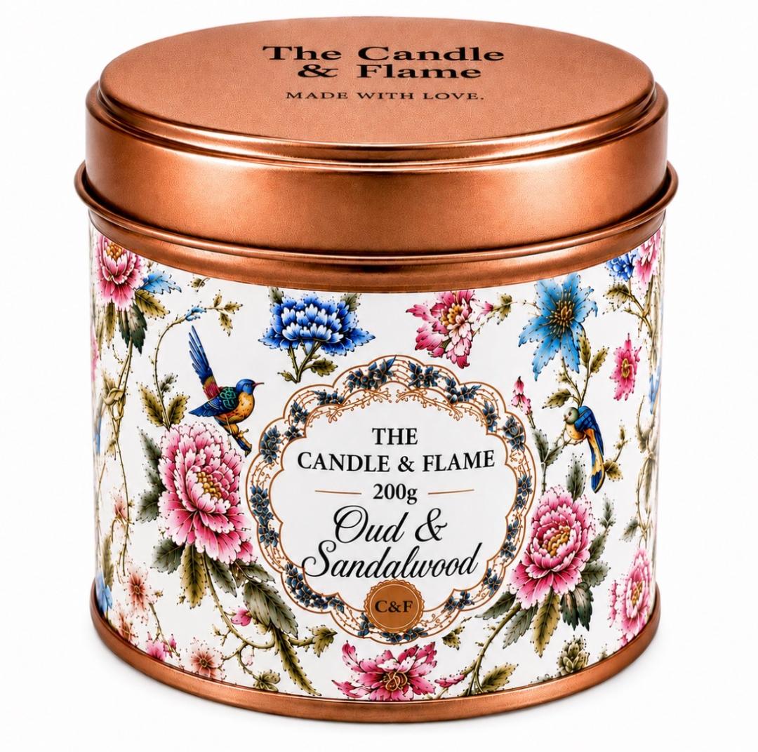 Oud & Sandalwood Scented Candle - 20cl/200g