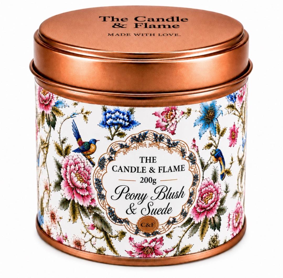 Peony Blush & Suede Scented Candle - 20cl/200g